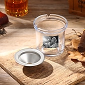 Недорогие Для мужчин-Персонализированная пепельница с крышкой или без, индивидуальный фототекст для курения, рождественский подарок для мужчины, уникальный подарок для папы, дедушки, мужа, идеально подходит на День отца,