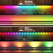 cheap Smart Strip Lights-RGB Smart IC COB LED Strip Light Addressable 16.4ft 12V Color Flowing Strip Light Multicolor Flexible Tape Lights with APP Control/Music Modefor TVBedroomParty DIY Decoration