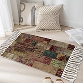 Недорогие Коврики-Ковры винтажные ручной работы для гостиной и спальни коврик из лоскутков для кофе-стола мягкий нескользящий машинная стирка