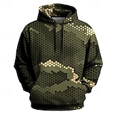 preiswerte Jagdhoodies-Herren Tarnung Pullover Taktisch Rundhalsausschnitt Jagd Blau Grün Kordelzug Herbst Winter Designer