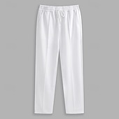 cheap Straight Leg-Men's Sweatpants Joggers Trousers Baggy Pants Straight Leg Sweatpants Drawstring Elastic Waist Multi-pack Plain Comfort Breathable Full Length Outdoor Daily Going out Fashion Ethnic Style White+Khaki