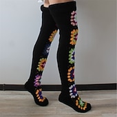 voordelige Sokken-Dames Knie Hoge Sokken Kousen Buiten Feestdagen Bloem Polyesteri Basic Casual Elastisch Warm 1 paar