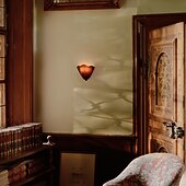 cheap Indoor Wall Lights-Flower Wall Lamp French Retro Wabi-Sabi Style Stained Glass Art Living Room Bedside Lamp Wall Lamp E14*2 110-240V