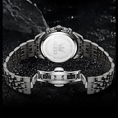 cheap Quartz Watches-The New Olevs Men&#039;S Business Watch With Luminous Calendar Small Three-Hand Moon Phase Display Multi-Functional Quartz Watch Waterproof Casual And Fashionable Men&#039;S Sports Wristwatch