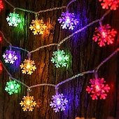 お買い得  ＬＥＤライトストリップ-クリスマス LED スノーフレーク エルク スター フェアリー ストリングライト 10/20/40LED 新年 ウェディング ガーランドライト 電池式 ホリデーパーティー 雰囲気 デコレーション