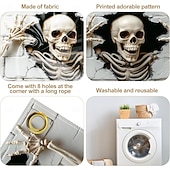 halpa Halloweenin autotallin ovipeite-halloween-autotallin oven suojus valkoinen kallo roikkuva seinävaate kummitustalon koristelu kammottava ulkokäyttöön halloween-sisustus aavemainen kauhujuhlatarvikkeet piha puutarha autotallin