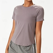 levne Běžecké tričko a tílka-Dámské Jednobarevné Gymnastická košile Koşu Tişörtü Léto Jaro Podzim Síťka Krátký rukáv Oblečení na atletiku Rychleschnoucí Yumuşak Ter Emen Tělocvična Běh Cvičení Černá Světlá růžová Modrá sportovn