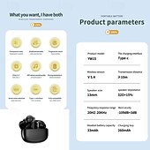 cheap TWS True Wireless Headphones-YW15 True Wireless Headphones TWS Earbuds In Ear Bluetooth 5.3 LED Light Deep Bass for Apple Samsung Huawei Xiaomi MI  Camping / Hiking Running Fitness Office Business Mobile Phone Gaming