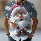 חג המולד בגדי ריקוד גברים אנימציה סנטה קלאוס פתית שלג חולצה חולצה עם כפתורים שרוולים קצרים מצחיק בָּחוּץ חגים קיץ אביב צווארון מתקפל הדפסת תלת מימד חולצות צווארון כחול 2# כחול 1# פול זול תלבושת סנטה קלאוס-חג המולד בגדי ריקוד גברים אנימציה סנטה קלאוס פתית שלג חולצה חולצה עם כפתורים שרוולים קצרים מצחיק בָּחוּץ חגים קיץ אביב צווארון מתקפל הדפסת תלת מימד חולצות צווארון כחול 2# כחול 1# פול