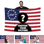  zakázková 250. výročí americké vlajky s fotografií personalizovaný gobelínový plakát, návrh vašeho obrázku pro dekoraci klubů, koncertů, barů, kolejí, obývacích pokojů, ložnic.