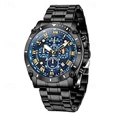 cheap Quartz Watches-The New Olevs Men&#039;S Steel Band Business Watch Moon Phase Luminous Calendar Chronograph 24-Hour Indication Quartz Watch Is A Fashionable Casual And Versatile Waterproof Sports Wristwatch