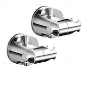 economico Mensole per il bagno-Supporto per soffione doccia regolabile da 2 pezzi, supporto per soffione doccia portatile con ventosa rimovibile, ganci, angolo regolabile &amp;supporto per soffione doccia in altezza