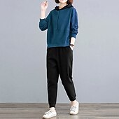 economico Tute da ginnastica-Per donna Felpe con cappuccio da salotto Tute in pile con tasca Tinta unita Completo Abbigliamento Autunno &amp; Inverno Nero Rosso Palestra All&#039;aperto Corsa Antivento Caldo Manica Lunga Sport