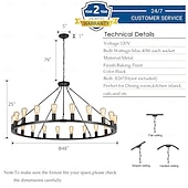 olcso Gyertya-led csillár fekete kerekeken 20 fényes nagy kerek rusztikus vidéki csillár ipari lámpatest étkezőbe nappali konyha sziget előtér előszoba