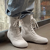 economico Stivaletti alla caviglia-stivali alti da uomo in pelle scamosciata gialla: un trend setter urbano, un comodo design con lacci per un uso casual o quotidiano
