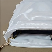 Недорогие Хранение вещей и организация пространства-5/10 высококачественных белых атласных мешочков с завязками - мягкий и гладкий, пылезащитный мешочек для хранения, подходящий для сумок, париков и нижнего белья - можно стирать в стиральной машине,