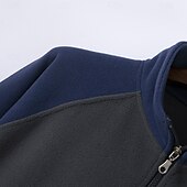 abordables Sudaderas Básicas_-Hombre Sudadera con capucha y cremallera Sudadera con capucha y cremallera de un cuarto Táctico Verde Ejército Azul Marino Cuello Mao Plano Cremallera Bolsillo Bloque de Color Táctico Deporte Diario