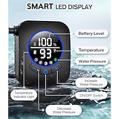 halpa Kodin tarvikkeet-kannettava retkisuihku, 8000mah ladattava 5-puolinen imusuihkupumppu, 5 gallonan kokoontaitettava ämpäri, ulkosuihku vaellusrannalle, matkustamiseen, lemmikkien kylpyyn, autonpesuun, surffailuun