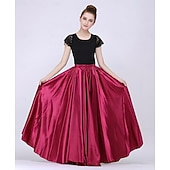 abordables Jupes Latines-Danse latine Jupes Elastique Femme Utilisation Taille moyenne Satin Mat