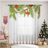 billiga Julkök-1 st ny julserie transparent gardin, 3D digitaltryckt stångficka fönstervoile, sovrum &amp;vardagsrumsdekoration, direkt från fabriken