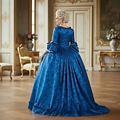 olcso Ruhák-Rokokó Reneszánsz Gyarmati Divatos jelmez Báli fazon Báli ruha Extra méret Királynő Hercegnő Jacquardszövet Jelmez Női királyi Mindszentek napja Farsang Teljesítmény Álarcos mulatság Ren Faire