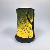 זול תאורה מקורה-מנורת סביבה בהשראת טבע יער מנורת שולחן סביבה ביער לקריאה עץ שרף צנצנת תאורת לד לסלון חדר שינה עיצוב משרד ביתי