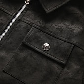 billige Faux suede jakker-Herre Lærjakker Imitert semsket jakke Feriereise Daglig Vindtett Hold Varm Lomme Høst Vinter عادي Mote Klassisk Knaphul Normal Svart Kakifarget Jakker