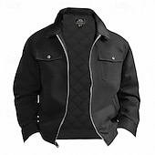 economico Giubbotti Cargo-Per uomo Giacca Cargo Giacca Casual Parka Vacanza Quotidiano Caldo Tasca Autunno Inverno Semplice Moda Classico Bavero Regolare Nero Blu marino Marrone Verde Cachi Giacca