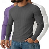 Ανδρικά Μπλουζάκι Μυϊκό πουκάμισο Πλεκτό μπλουζάκι με ραβδώσεις Μπλουζάκι μπλουζάκι Μακρυμάνικο Στρογγυλή Ψηλή Λαιμόκοψη Άνοιξη Φθινόπωρο Όλες οι εποχές Σκέτο Με Υφή Pit Strip Χαμηλού Κόστους Πλεκτό μπλουζάκι με ραβδώσεις-Ανδρικά Μπλουζάκι Μυϊκό πουκάμισο Πλεκτό μπλουζάκι με ραβδώσεις Μπλουζάκι μπλουζάκι Μακρυμάνικο Στρογγυλή Ψηλή Λαιμόκοψη Άνοιξη Φθινόπωρο Όλες οι εποχές Σκέτο Με Υφή Pit Strip