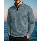 economico Cime-Per uomo cima dell&#039;escursionismo Maglione con cerniera a un quarto Manica Lunga Collo alla coreana Maglietta Top Esterno Leggero Elastico Traspirante Inverno Zip a un quarto Poliestere Grigio scuro