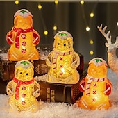 ieftine lumini de Crăciun de interior-Crăciun drăguț om de turtă dulce lumină strălucitoare om de zăpadă Crăciun alimentat cu baterii ornamente de Crăciun cadou de Anul Nou decorațiuni interioare