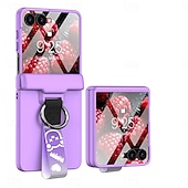 baratos Capa Samsung-telefone Capinha Para Samsung Galaxy Z Flip 7 Z Virar 6 Z Flip 5 Capa traseira e protetor de tela Suporte para carregamento sem fio com pulseira Retro PC