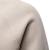 abordables Sudadera con capucha de vellón-Hombre Sudadera Sudadera de polar Pull-over Sudadera con un cuarto de cremallera Punto acanalado Albaricoque Negro Verde Ejército Azul Marino Gris Claro Cuello Mao Plano Con Texturas Deporte Casual