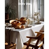 abordables Suministros para eventos y fiestas-Paquete de 10 manteles desechables de plástico de 54 x 108 pulgadas para fiestas, picnics y bodas, decorativos, rectangulares, con cubierta de plástico blanca, a prueba de fugas. &amp; robusto