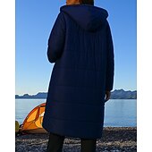 billige Fleece og 3 i 1 jakker-Dame Hettegenser Turjakke Pufferjakke Termisk jakke Fleecejakke Vinter utendørs Hold Varm Vindtett Fleecejakker Jakt Camping / fotturer / grotting Navyblå Kakifarget