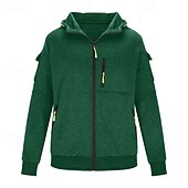 abordables Sudadera Táctica-Hombre Sudadera Sudadera con capucha y cremallera completa Sudadera táctica con capucha Rojo tinto Negro Blanco Verde Ejército Rojo Con Capucha Plano Cremallera Deporte Casual Diario Ropa de calle