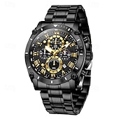 cheap Quartz Watches-The New Olevs Men&#039;S Steel Band Business Watch Moon Phase Luminous Calendar Chronograph 24-Hour Indication Quartz Watch Is A Fashionable Casual And Versatile Waterproof Sports Wristwatch