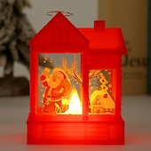 cheap Indoor Christmas Lights-1 Pc 12.2 * 8.9CM Christmas retro small house shaped LED electronic candle night light desktop Christmas style ornament light LR1130 * 3 battery