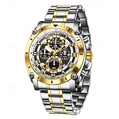 cheap Quartz Watches-The New Olevs Men&#039;S Steel Band Business Watch Moon Phase Luminous Calendar Chronograph 24-Hour Indication Quartz Watch Is A Fashionable Casual And Versatile Waterproof Sports Wristwatch