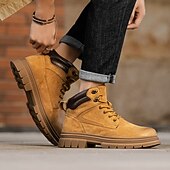 お買い得  ワークブーツ-メンズクラシックワークブーツ - クッション性のあるインソールと耐久性のあるグリップソールを備えた頑丈な屋外用安全靴。建設現場や日常のアウトドアウェアに最適です。