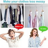 cheap Home Storage &amp; Hooks-200pcs Space-Saving Clothes Hanger Connector Hooks – Stackable Wardrobe Hooks for Closet Organization, Multi-Functional Home Storage, Space-Saving Hanger Links