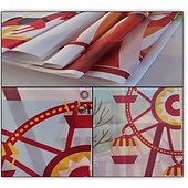 Small Christmas Kitchen Curtain, Cartoon Snowman & Reindeer Digital Print Cafe Valance, Dust-Proof Cabinet & Sink Window Drapes, Festive Holiday Decor4