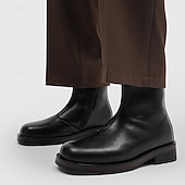 preiswerte Kleiderstiefel-Herrenstiefeletten aus braunem Kunstleder – klassische Reißverschlussstiefel für den Winter, das Business und formelle Anlässe