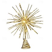 cheap Tree Topper-Christmas Tree Topper Led Light, Firework Burst Multi-Pointed Star Ornament, Iron Holiday Tree Decoration, Festive Xmas Tabletop Accessory, Home Decor Gift