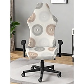cheap Dining Chair Cover-Geometric Printed Kitchen Chair Cover, Polyester Slipcover, Durable Non-Slip Chair Protector for Dining Room and Home