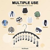 cheap Home Storage &amp; Hooks-2/4 Pack Legging Organizer for Closet Metal Yoga Pants Hangers 10 Clips Holds 20 Leggings, Space Saving Hanging Closet Organizer w/Rubber Coated Closet Organizers and Storage, Pink