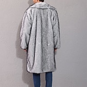 preiswerte Herrenjacken &amp; Herrenmäntel-Herren Freizeitjacke Kunstpelzmantel Urlaub Täglich Thermowarm Plüsch Herbst Winter Einfach Mode Streetwear Revers Lang Weiß Gelb Kamel Grau Jacken