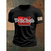 Men's Letter American Flag Short Sleeve Shirt T shirt Tee Tee Top Short Sleeve T shirt 3D Print Crew Neck Shirt Fashion Designer Casual Vacation Daily Holiday Black All Seasons Clothing Apparel XXL3