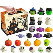 baratos Acessórios para festa-24/48 peças de brinquedos mochi de Halloween, lembrancinhas de festa de Halloween para crianças, brinquedos de Halloween para doces ou travessuras a granel, guloseimas de Halloween sem doces, sacolas