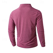 levne Pánské klasické polo-Pánské Golfová košile Golfové polokošile Ležérní Práce Klopa Dlouhý rukáv Základní Moderní Bez vzoru Knoflíky Jaro Podzim Běžný Černá Bílá Trávová zelená Růžová Světle modrá Šedá Golfová košile